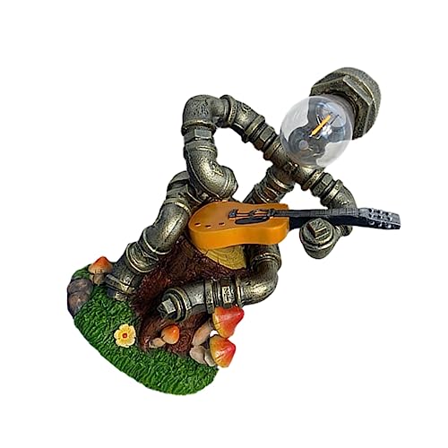 DOITOOL 1stk Roboter-gartenlicht Coole Süße Tischlampe Rustikal Retro-Bronze-Steampunk-Lampe Sonnenlicht Rostige Wasserrohrlampe Industrielle Tischlampe Gang Schreibtisch Kunstharz von DOITOOL