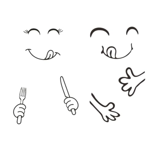 DOITOOL 2 Blätter Lustige Emoticon Wandsticker Küchenaufkleber Kühlschrankdeko Selbstklebend Langlebig für Kühlschrank Fenster Türen und Esszimmer Fröhliche Wohnraumgestaltung von DOITOOL