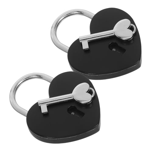 DOITOOL 2 Herzförmige Vorhängeschlösser mit Schlüssel Kleines Schloss für Tagebücher Schmuckboxen Handtaschen Dunkles Liebesschloss für Reise und Aufbewahrung DOITOOL 2 Herzförmige Vorhängeschlösser mit Schlüssel Kleines Schloss für Tagebücher Schmuckboxen Handtaschen Dunkles Liebesschloss für Reise und Aufbewahrung von DOITOOL