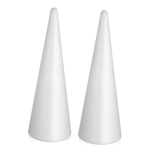 DOITOOL 2 STK. Weiße Schaumstoffkegel Leicht Zuschneidbar für DIY Bastelprojekte Vielseitig Einsetzbar als Weihnachtsdeko Schulprojekte Home Decor Bemalbar und DOITOOL 2 STK. Weiße Schaumstoffkegel Leicht Zuschneidbar für DIY Bastelprojekte Vielseitig Einsetzbar als Weihnachtsdeko Schulprojekte Home Decor Bemalbar und von DOITOOL