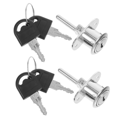 DOITOOL 2 STÜCK Metallische Möbelverriegelung mit Schlüsseln für Schrank Aktenschrank und Tisch für Sicheren Stauraum und Diskrete Installation von DOITOOL