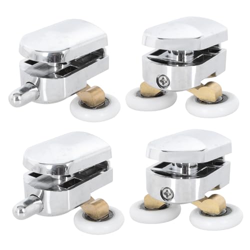 DOITOOL 2 Sätze Duschrollensatz aus Rostfreiem Material Gleitende Ober Unterrollen Geräuscharm und Langlebig Geeignet für Glas schiebetüren im Badezimmer von DOITOOL