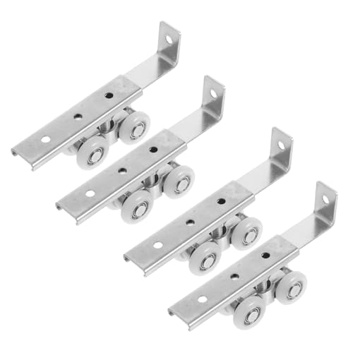 DOITOOL 2 Sätze Edelstahl Pocket Door Rollers mit Schrauben Silent Dämpfung Schiebetür Kleiderschrank Küchen Glas-schiebetüren Robuste Laufrollen für Schiebetürbeschläge von DOITOOL