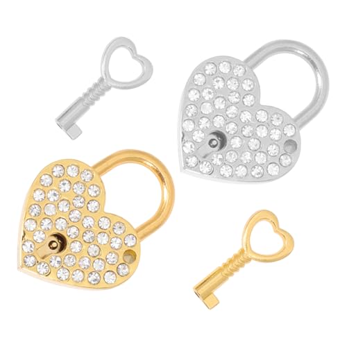 DOITOOL 2 Sätze Mini Herz vorhängeschloss mit Schlüssel Dekorative Kleine Liebesschlösser aus Zinklegierung in Silber und Gold Robust Rostfrei für Reisen Schränke Koffer Tagebücher DOITOOL 2 Sätze Mini Herz vorhängeschloss mit Schlüssel Dekorative Kleine Liebesschlösser aus Zinklegierung in Silber und Gold Robust Rostfrei für Reisen Schränke Koffer Tagebücher von DOITOOL