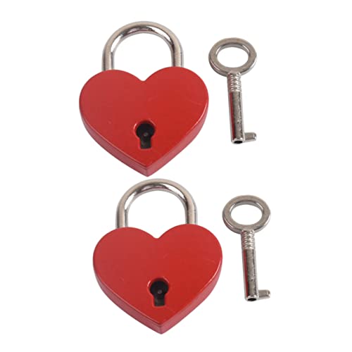 DOITOOL 2 Sätze Mini Herzförmige Vorhängeschlösser mit Schlüssel Liebesschlösser für Tagebücher Schmuckkästen Koffer für Jubiläen und DOITOOL 2 Sätze Mini Herzförmige Vorhängeschlösser mit Schlüssel Liebesschlösser für Tagebücher Schmuckkästen Koffer für Jubiläen und von DOITOOL