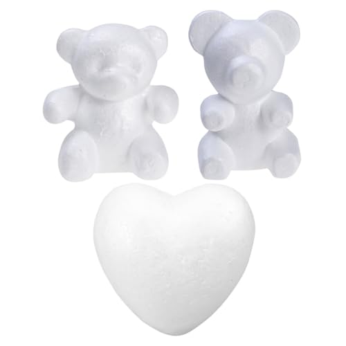 DOITOOL 2 Sätze Modell Aus Weißem Keimschaum Hochzeit Gefälscht Fälschung Mit Bastelsets+für+ Bastel Set Für Bär DIY Schimmel Modell in Bärenform Poly-Drache 2 Stück * 2 von DOITOOL