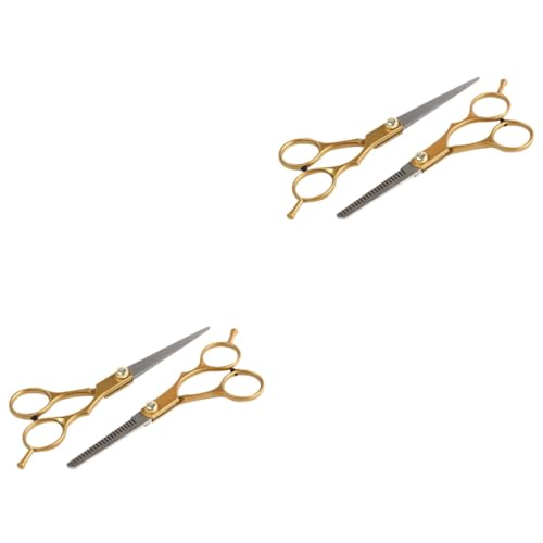 DOITOOL 2 Sätze Teiliges Haarschneide Scheren Ptfe Beschichtet Ergonomisch Scharf Flach Gezahnt Styling Zuhause 2 Stücke * 2 von DOITOOL