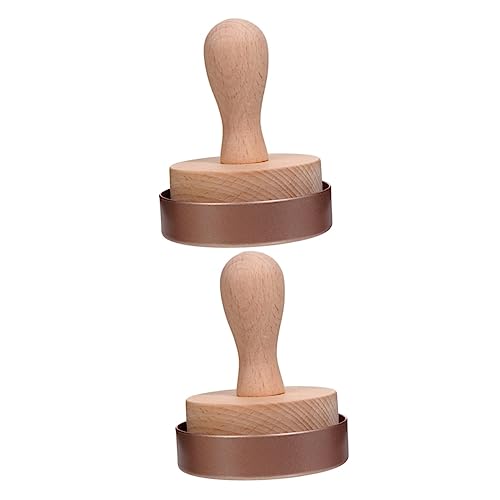 DOITOOL 2 Sätze Eierkuchenform Gebäckstampfer Backwerkzeuge Zum Selber Backen Mini-cupcake Quichepfanne Mit Losem Boden Mini-pfannenstampfer Scharfe Presse Hölzern Wagen Metall Antihaft von DOITOOL