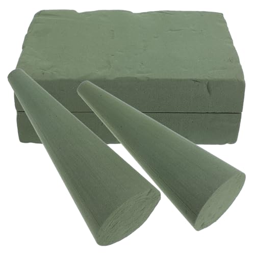 DOITOOL 2 Stück Blumenschlamm Füller Blumenzubehör Blumenstrauß Liefert Blumenhalter Für Blumenstrauß Füllung Vase Weiße Zapfen Fallender Brautstrauß Brautbouquethalter Käfig Schaum Green von DOITOOL