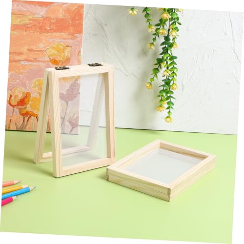 DOITOOL 2 Stück DIY Papierherstellungsrahmen aus Holz Teiliges Kinderfreundliches Bastelmaterial Einfach zu Bedienen Pädagogisches zur Kreativer Papierkunst und Traditioneller von DOITOOL