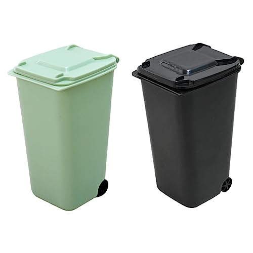 DOITOOL 2 Stück Desktop-Mülleimer Behälter Abfall einfach Tragbarer Müll kann kleiner Plastikeimer Büro-Mülleimer Schlafzimmer Mülldose kleiner Schreibtisch-Mülleimer Haushaltszubehör pp von DOITOOL