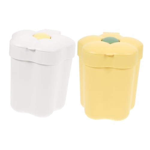 DOITOOL 2 Stück Desktop-Mülleimer lagercontainer vorratsbehälter stifteschale trash bin mini storage box süßer Mülleimer Eimer mit Deckel Mini-Aufbewahrungshalter Desktop-Abfalleimer pp von DOITOOL