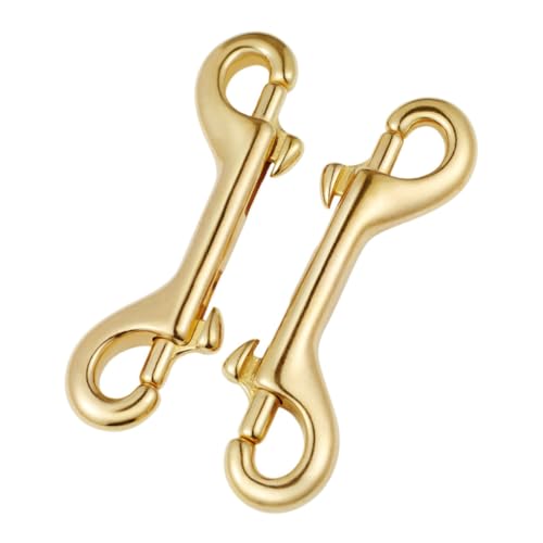 DOITOOL 2 Stück Doppelseitige Leinenclips Messing Robuste Haken für Hundeleinen DIY Projekte für Taschen und Gurte Strapazierfähig und Elegant von DOITOOL
