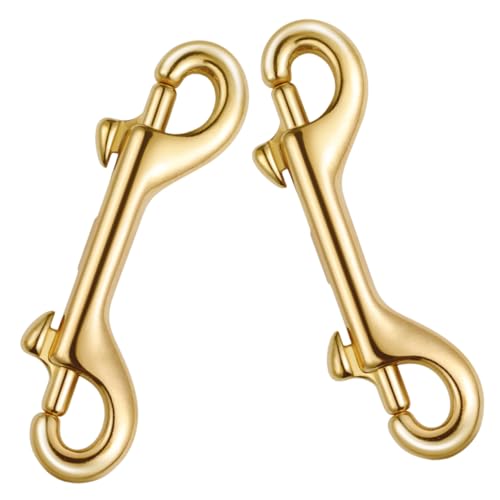 DOITOOL 2 Stück Doppelte Hakenschnalle Haustiere Dual Aufhängehaken Für Hundeleinen Karabinerhaken Doppelhakenhund Haken Mit Zwei Enden Pflicht Stichworte Hundehaken Messing Golden DOITOOL 2 Stück Doppelte Hakenschnalle Haustiere Dual Aufhängehaken Für Hundeleinen Karabinerhaken Doppelhakenhund Haken Mit Zwei Enden Pflicht Stichworte Hundehaken Messing Golden von DOITOOL