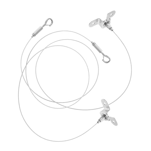 DOITOOL 2 Stück Edelstahl Stahldrahtseil mit Ösen und Verstellbaren Haken Robustes Kabel zum Sicheren Aufhängen von Bilderrahmen Vogelkäfigen und Pendelleuchten Vielseitig Einsetzbar für von DOITOOL