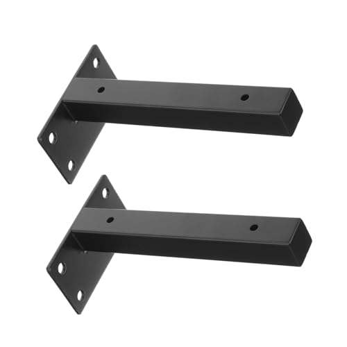 DOITOOL 2 Stück Edelstahl Wand Regalbodenträger Metallwinkel Schwerlast Halterungen für Bücherregal Pflanzen Lautsprecher Hohe Stabilität Rostfrei Einfache Montage Schwarz von DOITOOL