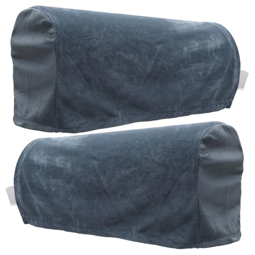 DOITOOL 2 Stück Handtuch Couch Sofa Armlehne Sofa Armmanschetten Sofa Armlehnenbezüge Armschutz Stretch Armlehnenbezüge Sofa Schonbezüge Armlehnenkissen Blau Kunstsamt von DOITOOL