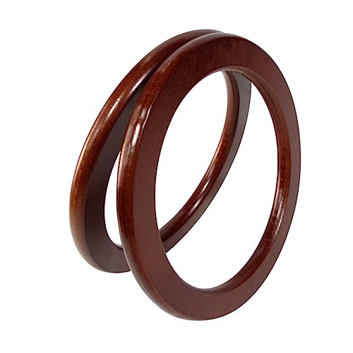 DOITOOL 2 Stück Holzringgriffe Kreisförmig Einfache Runde Handtaschengriffe Runde Taschengriffe Zur Taschenherstellung Handtaschengriffe Ersatztaschenherstellung Holzgriff von DOITOOL