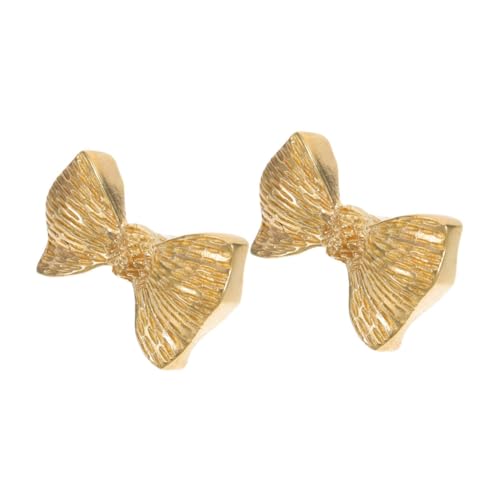 DOITOOL 2 Stück Messing Schubladengriffe Schleifenform Möbelknöpfe Robuste Kommodenknöpfe Stilvolle Bow Cabinet Drawer Pulls für Schränke Küchenschränke und Garderoben von DOITOOL