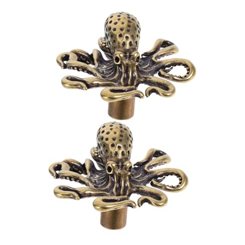 DOITOOL 2 Stück Messing Türgriffe Meerestier Design Nautische Schubladengriffe Vintage Metallknöpfe für Kommode Schrank Möbel Badezimmer Schlafzimmer von DOITOOL