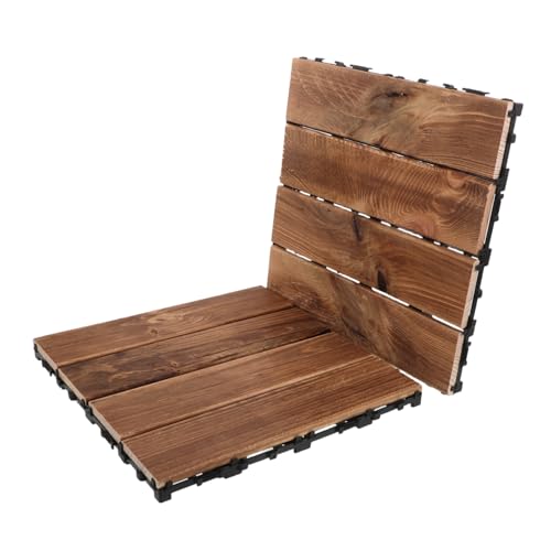 DOITOOL 2 Stück Outdoor Holzfliesen für Balkon Terrasse Garten und Poolbereich Wasserfest Lichtbraunem Farbton Natürliche Holzoptik Einfache DOITOOL 2 Stück Outdoor Holzfliesen für Balkon Terrasse Garten und Poolbereich Wasserfest Lichtbraunem Farbton Natürliche Holzoptik Einfache von DOITOOL