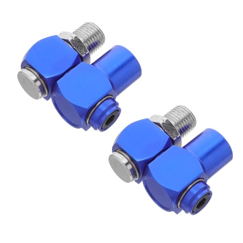 DOITOOL 2 Stück Pneumatisches Rotationsgelenk Luftwirkungspflicht Zubehör für Luftschläuche pneumatische Anschlüsse für Rohre Pneumatische Luftschlauchanschlüsse Aluminiumlegierung Blau von DOITOOL