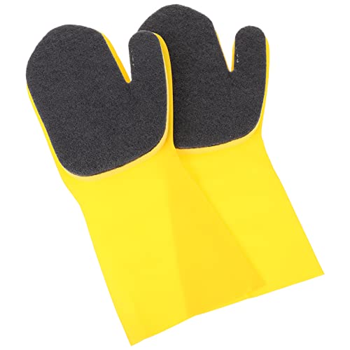 DOITOOL 2 Stück Pool-Reinigungshandschuhe Für Schwimmbad Spa Scheuerhandschuh Wasserdichter Latex-Handschuh Mit Scheuerschwamm () von DOITOOL