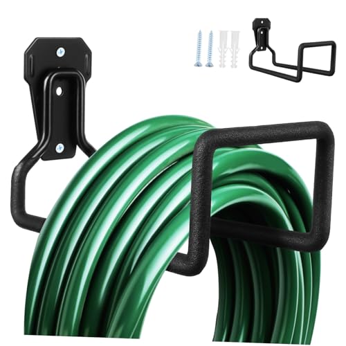 DOITOOL 2 Stück Schwere Metall Wandhaken mit Schraublöchern Vielseitige Werkzeugspeicherhaken für Garage und Garten Robuste Halterung für Schläuche Leitern und Verlängerungskabel von DOITOOL