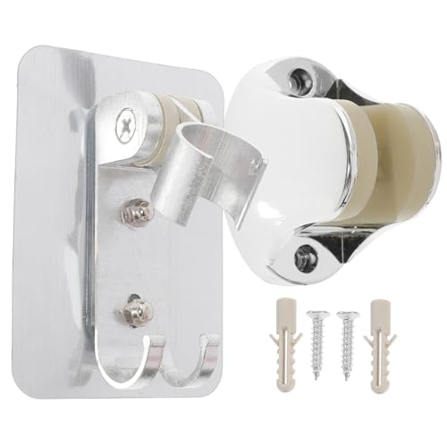 DOITOOL 2 Stück Teiliges Duschkopfhalter mit Selbstklebender Verstellbarer Wandhalterung aus Abs und Rostfreiem Aluminium ohne Bohren für Einfache Montage und Flexiblen von DOITOOL