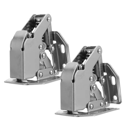 DOITOOL 2 Stück Teiliges Edelstahl Scharniere mit Federpuffer Geräuschdämpfende Robuste Türscharniere für Küchenschränke Kleiderschränke und Möbel Einfache Montage Stoßabsorbierend von DOITOOL