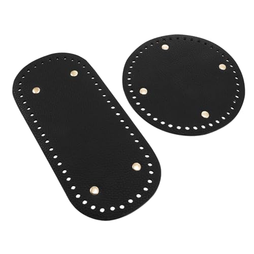 DOITOOL 2 Stück Teiliges Pu Leder Taschenboden mit Löchern Robuste Bodenscheiben für DIY Häkeltaschen Runde Bodenform und Strapazierfähige Taschenboden Einlage für Strick Häkelprojekte von DOITOOL