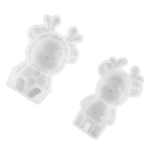 DOITOOL 2 Stück Teiliges Weihnachtselch Silikonform Kreative DIY Gießform für Einzigartige Weihnachtsgeschenke nicht Haftend Wiederverwendbar für Kerzen Seifen und Bastelprojekte von DOITOOL
