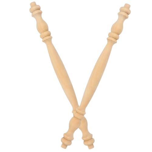DOITOOL 2 Stück Unbehandelte Holzbaluster Spindeln mit Römischem Säulenkopf Dekorative Massivholzstützen für Möbel Treppengeländer und Sowie Gastronomie dekor von DOITOOL