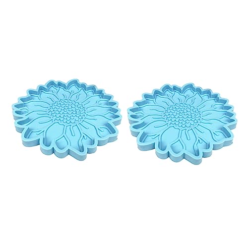 DOITOOL 2 Stück Untersetzer Silikonform Sonnenblumenschimmel Untersetzer Formen Herstellung Muss Kristall-epoxy-form Form Für Diy-untersetzer Form Aus Epoxidharz Blue Kieselgel von DOITOOL