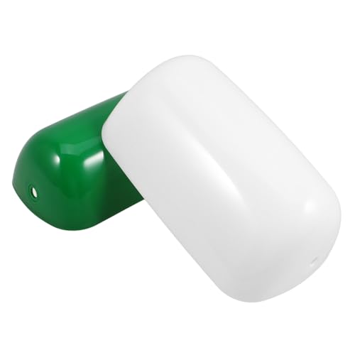 DOITOOL 2 Stück Vintage Lampenschirm aus Langlebigem PP Kunststoff Ersatzlampenschirme für Tischlampe Nostalgische Bankerlampen abdeckung Einfache Montage für Büro Wohnzimmer Schlafzimmer von DOITOOL