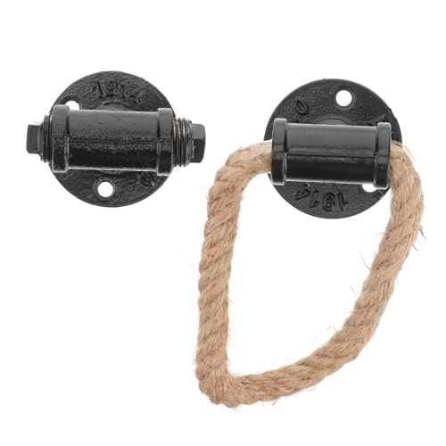 DOITOOL 2 Stück Vintage Schrankgriffe Kleine Schwarze Metallgriffe mit Hanfseil Retro Stil Einfache Montage für Schränke Kommoden Möbelbeschläge DOITOOL 2 Stück Vintage Schrankgriffe Kleine Schwarze Metallgriffe mit Hanfseil Retro Stil Einfache Montage für Schränke Kommoden Möbelbeschläge von DOITOOL