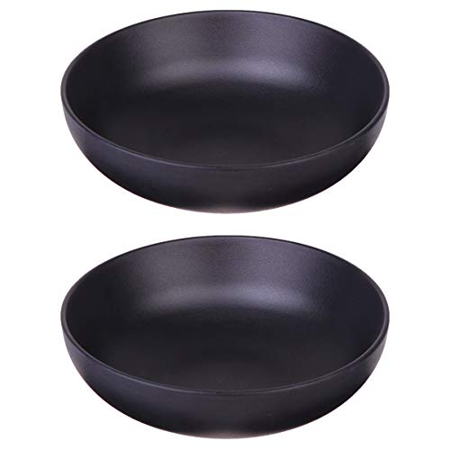 DOITOOL 2 Stücke Melamin Ramen Bowl Schwarz Japanische Ramenschüssel Große Salatschüsseln Asiatische Gerichte Breite Und Flache Chinesische Schüssel (17. 5 Cm) von DOITOOL