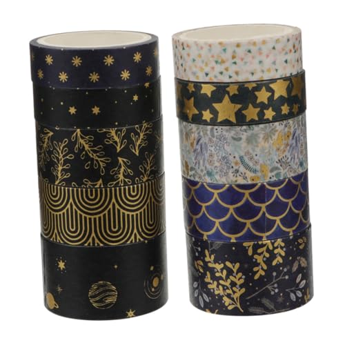 DOITOOL 20 Rollen Vintage Washi Tape DIY Papierband mit Goldstempel Vielseitig für Geschenkverpackung Scrapbook Notizbücher und Bastelprojekte Packung Handgemachtes Dekorationsband von DOITOOL