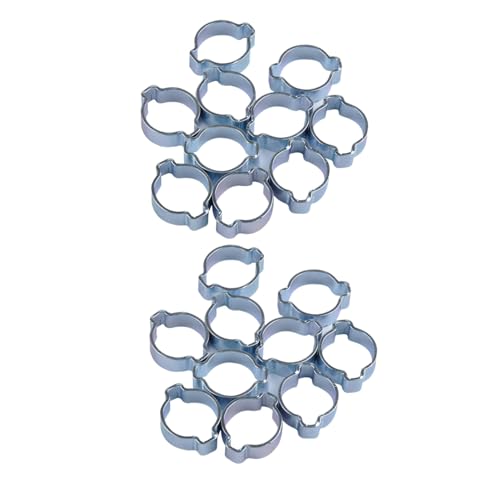 DOITOOL 20 Stück Doppel-ohr Schlauchschellen aus Verzinktem Stahl Crimp-ringe für Rohr Schlauchverbindungen Rohrschellen für Sanitär- Automobil Industrieanwendungen von DOITOOL