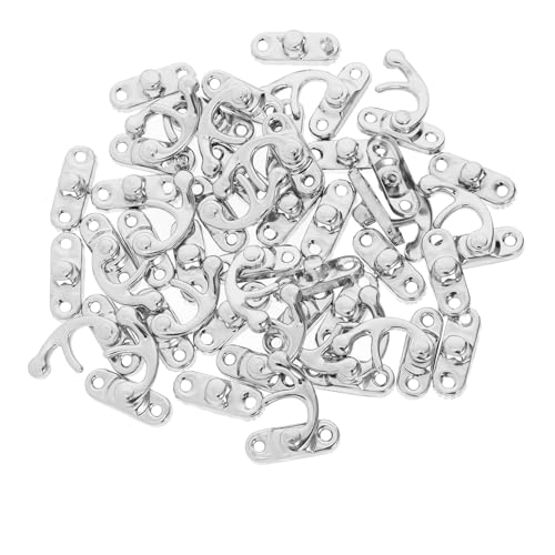 DOITOOL 20 Stück Teiliges Antike Türriegel Links Robuster Vintage Hasp Verschluss Silberfarbene Kleine Boxverriegelung für Schmuckschrank Koffer Schublade und DIY Holzboxen von DOITOOL