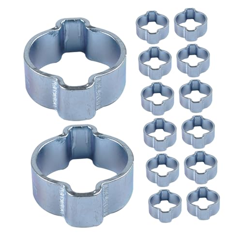 DOITOOL 20 Stück Teiliges Doppel-ohr Schlauchschellen aus Robustem Kohlenstoffstahl Crimp-ringe für Rohr Schlauchanschlüsse Langlebige Metallklemmen für Universellen Einsatz bei von DOITOOL