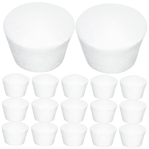 DOITOOL 20 Stück Teiliges Kleine Schaumstoff Cupcake Modelle DIY Kuchen Dummy Leichtes Weißes Muffin Bastelset Glatte Oberfläche zum Bemalen und Dekorieren Wiederverwendbar für Back und von DOITOOL
