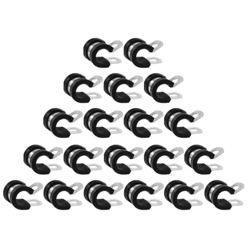 DOITOOL 20 Stück Teiliges Schlauchschellen Edelstahl mit Gummipuffer Korrosionsbeständig und Rostfrei Robuste Metallklemmen für Kabel und Rohre Einfache Montage Vielseitig Einsetzbar DOITOOL 20 Stück Teiliges Schlauchschellen Edelstahl mit Gummipuffer Korrosionsbeständig und Rostfrei Robuste Metallklemmen für Kabel und Rohre Einfache Montage Vielseitig Einsetzbar von DOITOOL
