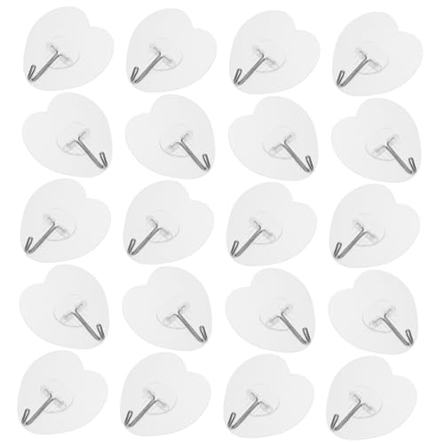 DOITOOL 20 Stück Transparente Herzförmige Klebehaken Stark Haftende Wandhaken für Küche Bad und Decke für Dekorationen Pflanzen und ohne Bohren DOITOOL 20 Stück Transparente Herzförmige Klebehaken Stark Haftende Wandhaken für Küche Bad und Decke für Dekorationen Pflanzen und ohne Bohren von DOITOOL
