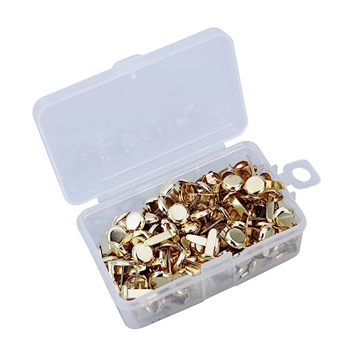 DOITOOL 200 Stück Brads Druckknöpfe Runde Papierverschlüsse Selbstklebende Verschlüsse Goldene Reißzwecken Für Korkplatten Kabelclips Druckknöpfe Kleine Sicherheitsnadeln Poster von DOITOOL