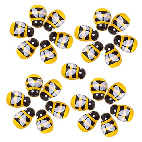 DOITOOL 200stücke Holz Biene Dekoration Selbstklebende Miniatur Bienen Ornament Für Heimdeko Garten Handwerk Spielzeug DIY Bastelprojekt von DOITOOL