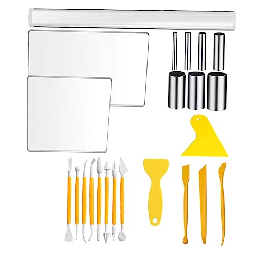 DOITOOL 23 Stück Teiliges Set von Polymer Clay Werkzeugen Modellierwerkzeug Acryl Tonwalze und Schaber für DIY Projekte Anfänger und Profis der Töpferkunst DOITOOL 23 Stück Teiliges Set von Polymer Clay Werkzeugen Modellierwerkzeug Acryl Tonwalze und Schaber für DIY Projekte Anfänger und Profis der Töpferkunst von DOITOOL