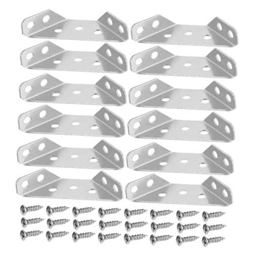 DOITOOL 24 Sätze Teiliges Edelstahl Möbel Eckverbinder Winkelverbinder Möbelwinkel für Küchen Hängeschränke Rostfrei Belastbar Stabile Möbelbefestigung und Eckverstärkung von DOITOOL