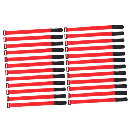 DOITOOL 24 Stück Kabelbinder Für Elektronik Krawatten An Haken Und Schleifen Wiederverwendbare Kabelbänder Mehrzweck-sicherungsgurte Bindebänder Befestigungsgurt Nylon Rot von DOITOOL