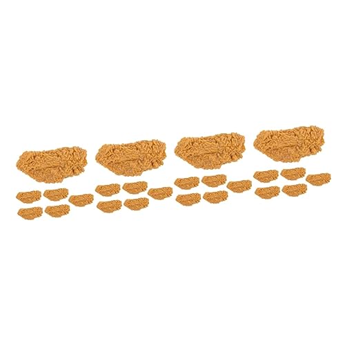 DOITOOL 24 STK Simulierte Hühnerflügel Gefälschter Gekochter Ring Nachbildungen Künstlicher Desserts Kein Frittiertes Hühnereis Lebensechtes Brathähnchen PVC Lebensmittel Geschäft Liefert von DOITOOL